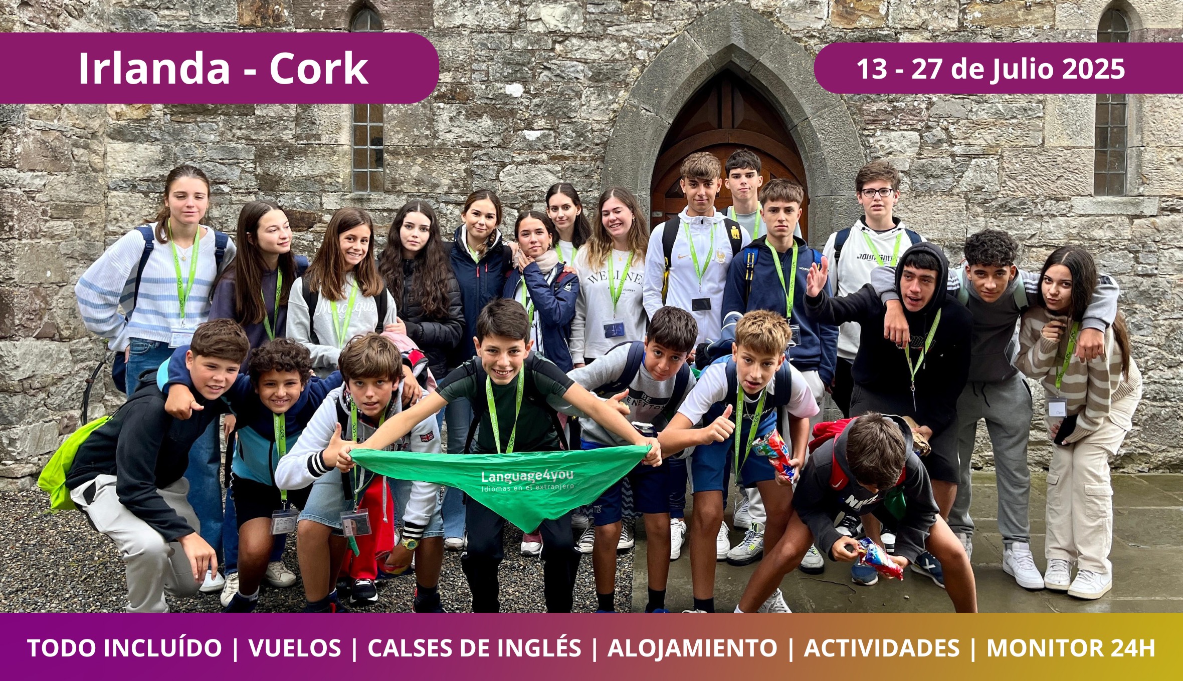 Cursos de Inglés en Cork Premium (11 a 17 años) en residencia 